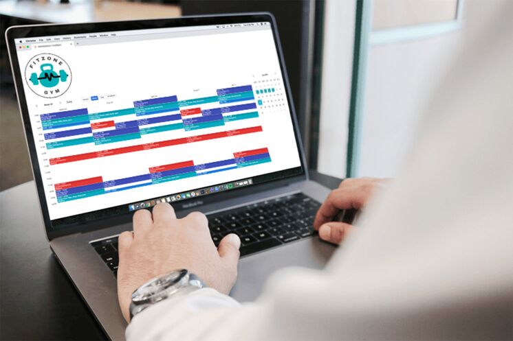 SuperSaaS schedule on a laptop