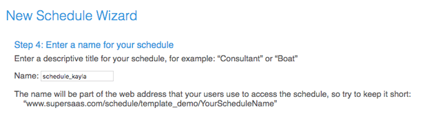 Name your online booking calendar