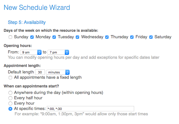 Name your online booking calendar