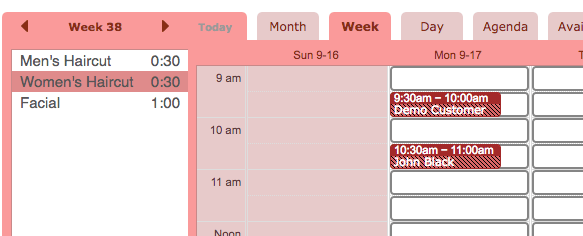 Create a booking on your online appointment schedule