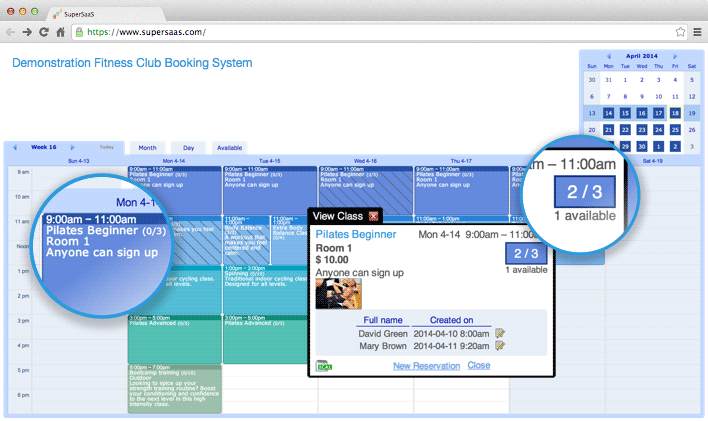 Example capacity schedule
