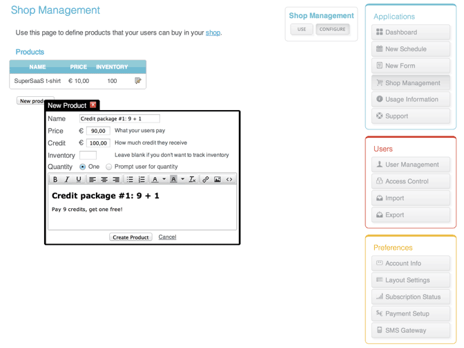 Discounted credit package