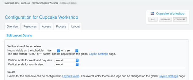 Cupcake schedule layout