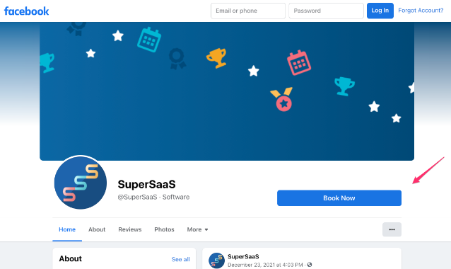 Facebook Book Now button