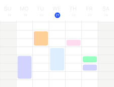 Small schematic image to represent features of online scheduling