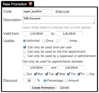 New promotion pop-up