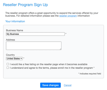 Convert to reseller account