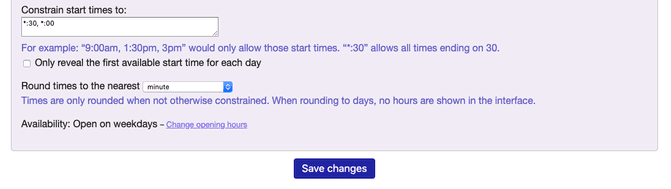 Start time constraints